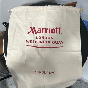 Cream Canvas Laundry Bag with Logo
